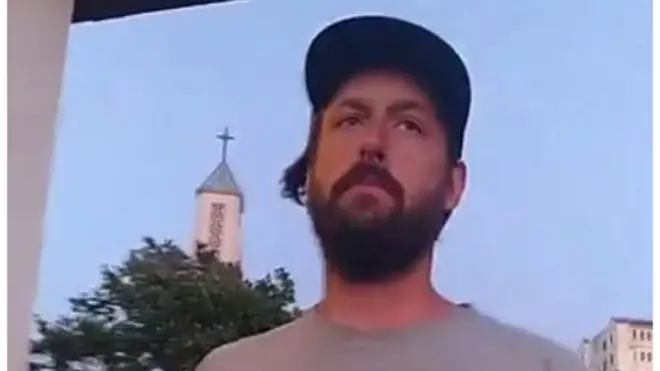 The man, alleged to be Mr Sintay, who Mr Nelson filmed at the lake