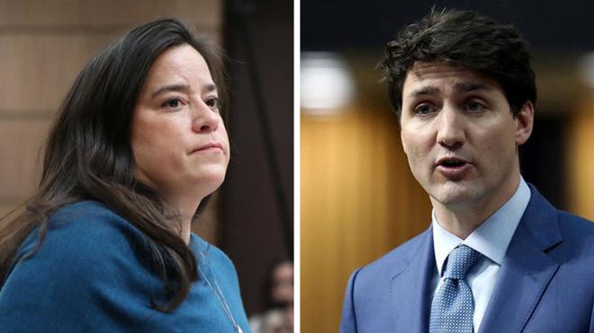 Jody Wilson-Rabould (left) and Justin Trudeau
