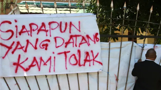 Asrama Mahasiswa Papua di Surabaya, Jawa Timur, Rabu (21/8).