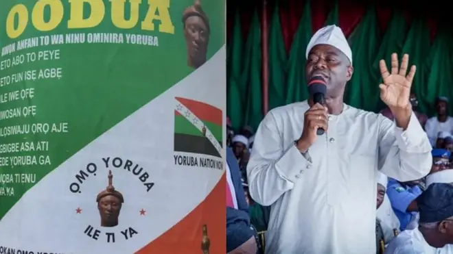 Ami idamọ orilẹede Oduduwa àti aworan gomina Seyi Makinde