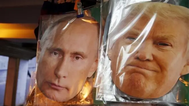 Путин и Трамп, маски