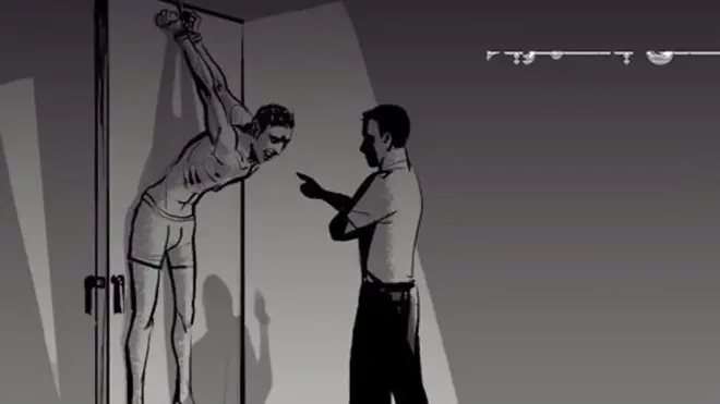 صورة لرجل معلق