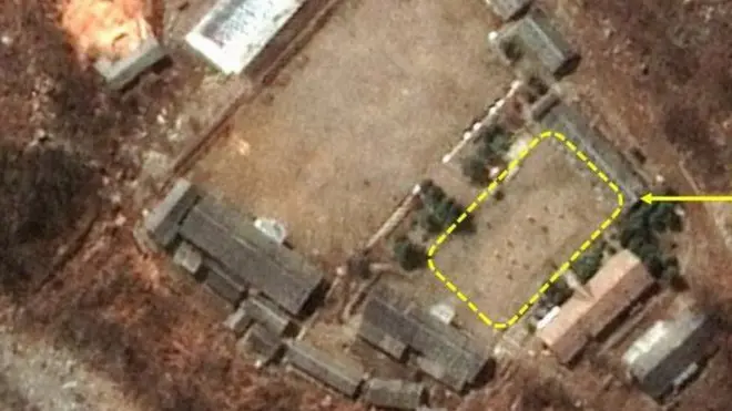 Toma aérea del centro de pruebas nucleares