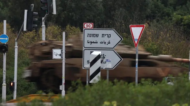 تانکی در منطقه مرزی اسرائیل و لبنان