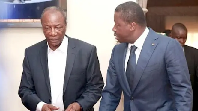 Le chef de l'Etat guinéen Condé et son homologue togolais Faure Gnassingbé