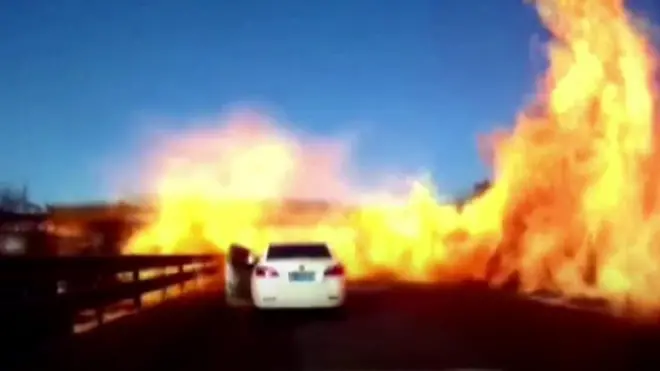 В Китае взорвалась фура с газом