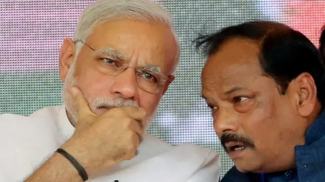 नरेंद्र मोदी के साथ रघुबर दास