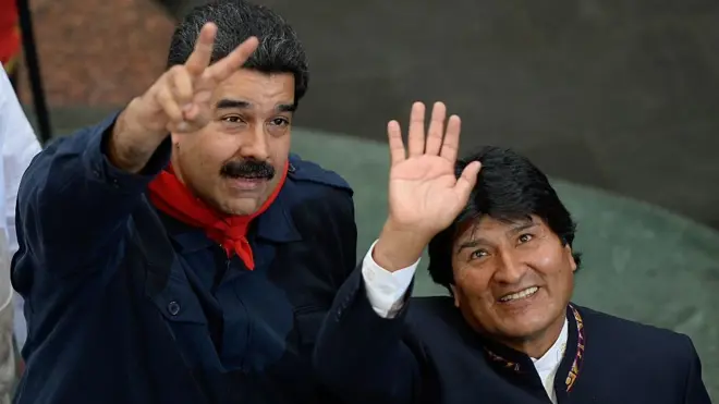 El presidente boliviano fue uno de los pocos en acompañar a Nicolás Maduro en su segunda posesión.