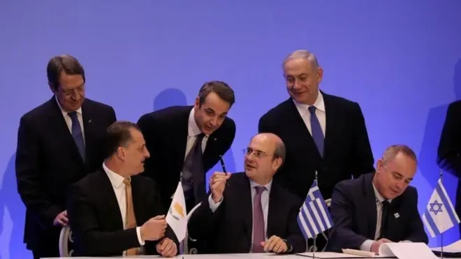 EastMed doğalgaz boru hattı için Atina'da yapılan imza töreni
