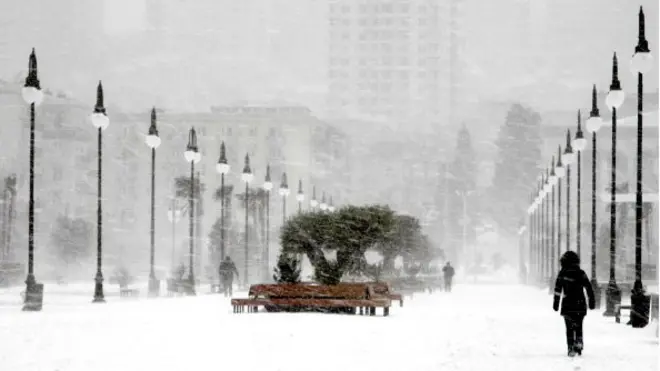 Bakıda qarlı hava