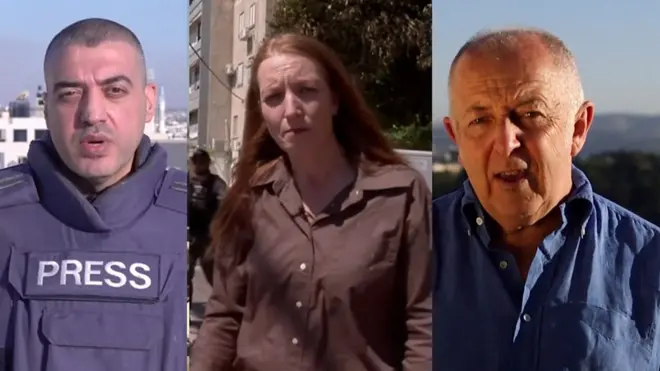 مراسلو بي بي سي في غزة واللد والقدس