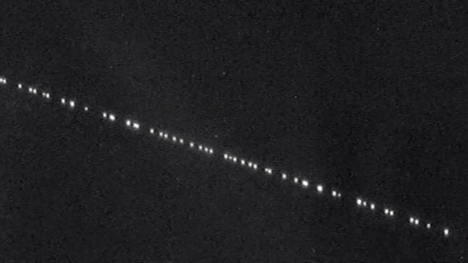 Starlink satellite trail