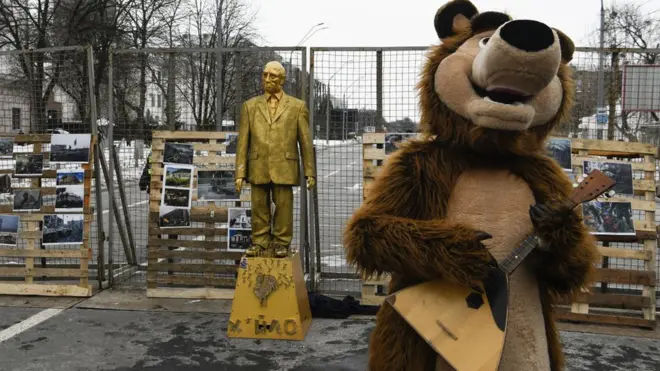 Акція протетсу проти виборів президента РФ у Києві