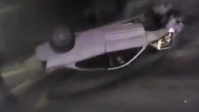 Teens pulled from burning car in US