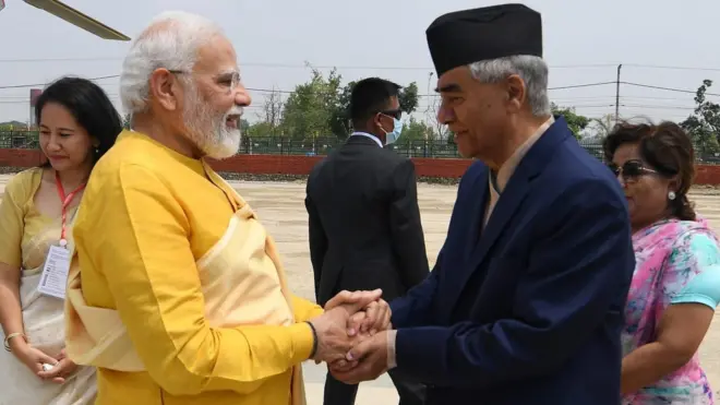 नरेंद्र मोदी और देउबा