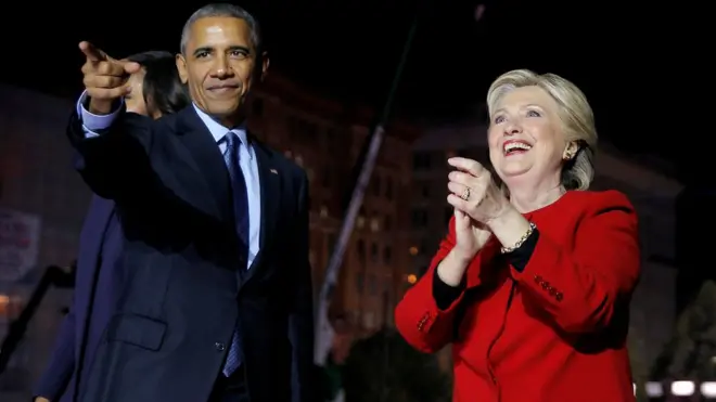 ABD Başkanı Barack Obama ve başkan adayı Hillary Clinton
