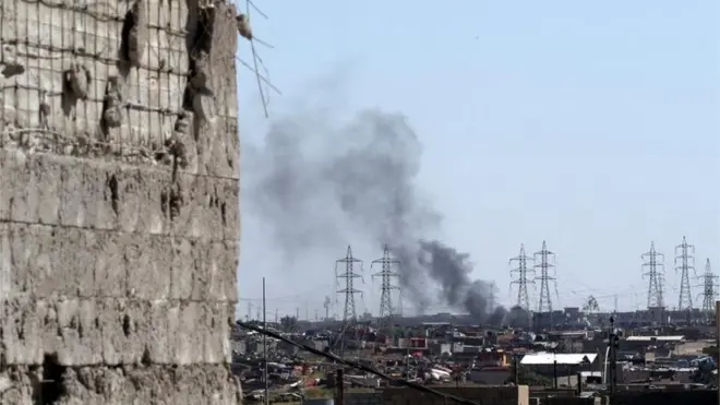 Линия фронта к северо-западу от Мосула