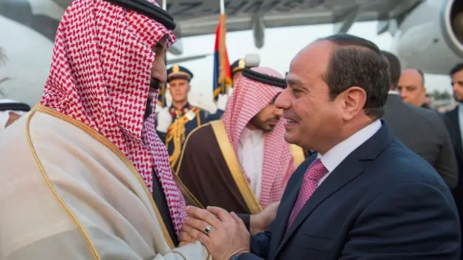 የሳኡዲው ልዑል አልጋ ወራሽ ሞሐመድ ቢን ሰልማን እና ግብጹ ፕሬዝደንት አብደል ፈታህ አል-ሲሲ