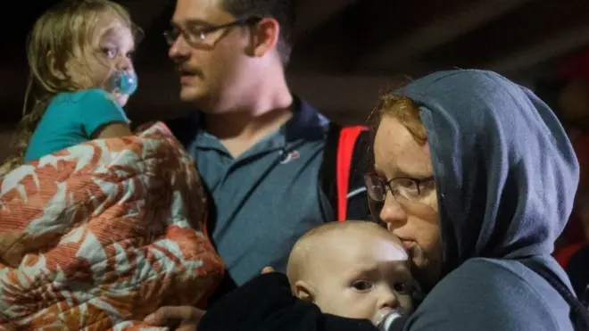 Afectados por la tormenta Harvey en Houston, Texas, Estados Unidos.