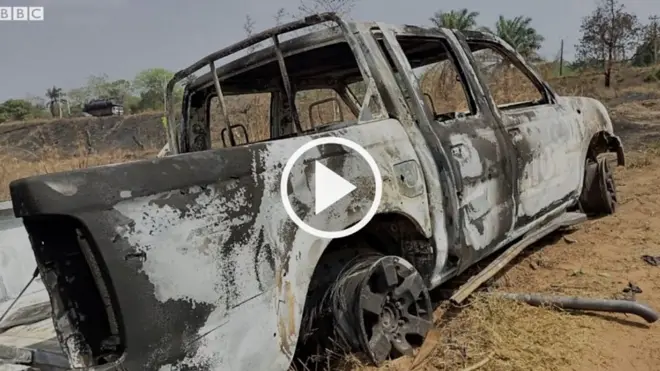 Ụgbọala agbara ọkụ na mwakpo mere n'ụọụ ndị uweojii dị n'Ezillo, Ebonyi steeti.