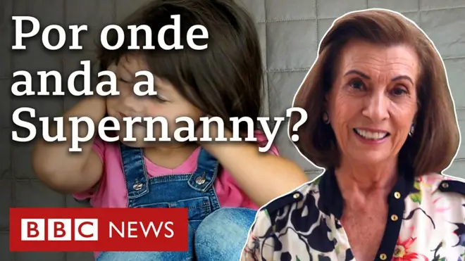 Montagem com criança tampando os ouvidos e Cris Poli, a 'Supernanny"