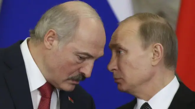 Александр Лукашенко и Владимир Путин в Кремле, 3 марта 2015 года