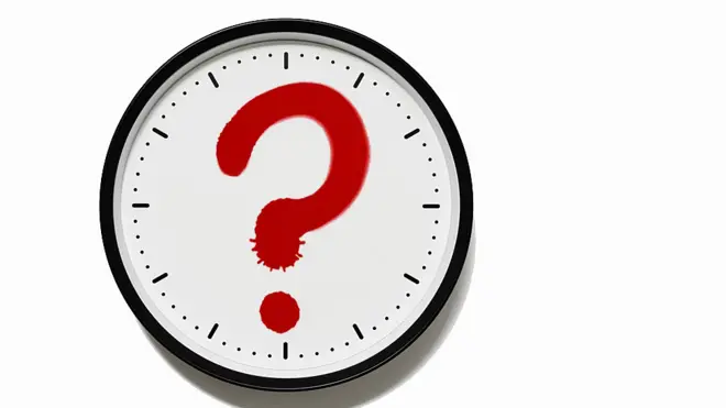 Reloj con signo de interrogación