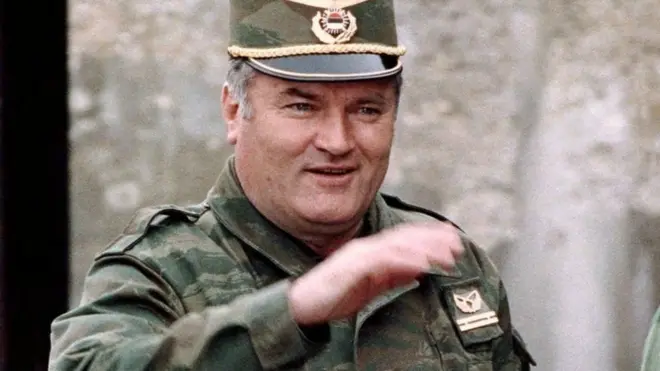 Ratko Mladic dipotret di Beograd, Serbia, Mei 1993.