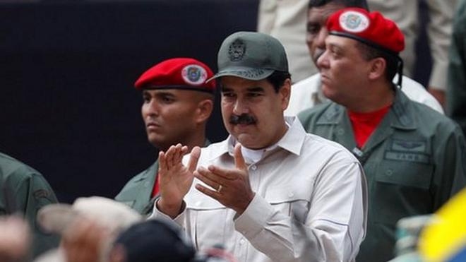Президент Николас Мадуро на митинге в Каракасе