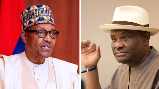 Nigeria President Muhammadu Buhari, Rivers state govnor Nyesom Wike