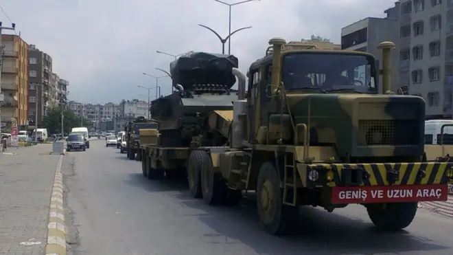 الجيش التركي أرسل تعزيزات جديدة نحو الحدود مع سوريا