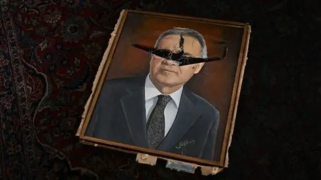 La pintura de un político brasileño en el Congreso fue vandalizada.
