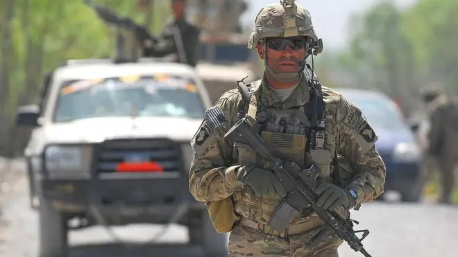 US soldier on patrol