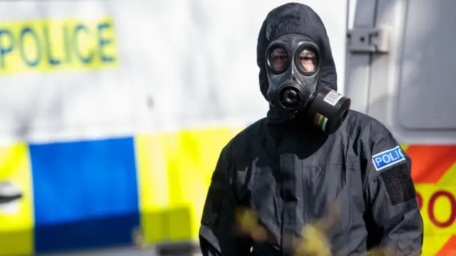 Человек в противогазе