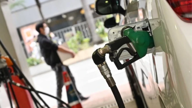 A gas station in Hong Kong