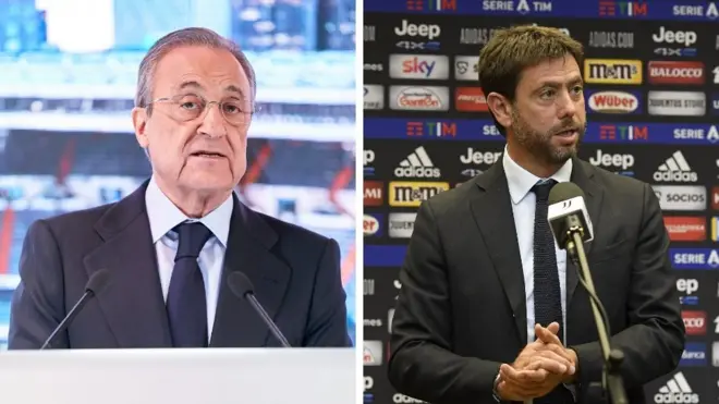 Real Madrid Başkanı Florentino Perez ve Juventus Başkanı Andrea Agnelli