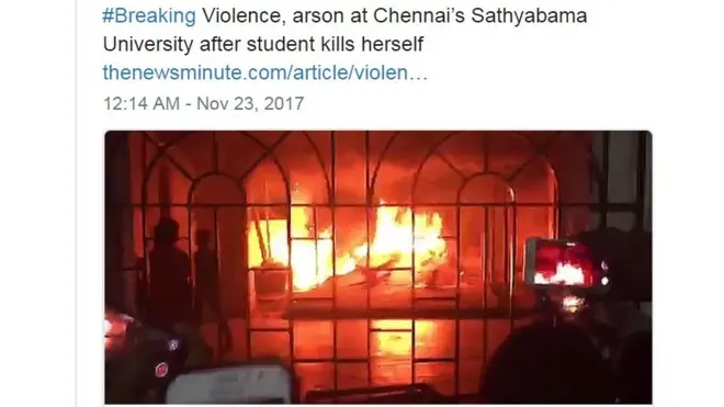 kebakaran universitas