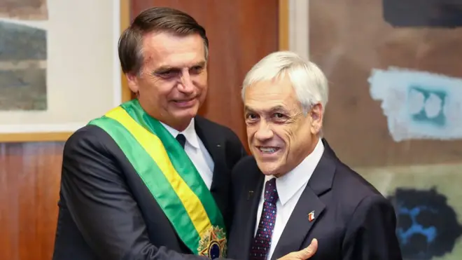 Bolsonaro y el chileno Sebastián Piñera: dos presidentes que encarnan el giro de Sudamérica a la derecha.