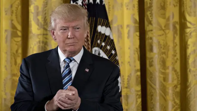 特朗普总统在白宫高层官员宣誓仪式上（22/1/2017）