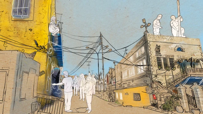 Ilustración de un calle de Hebrón