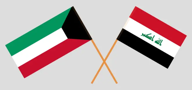 صورة للعلمين العراقي والكويتي 