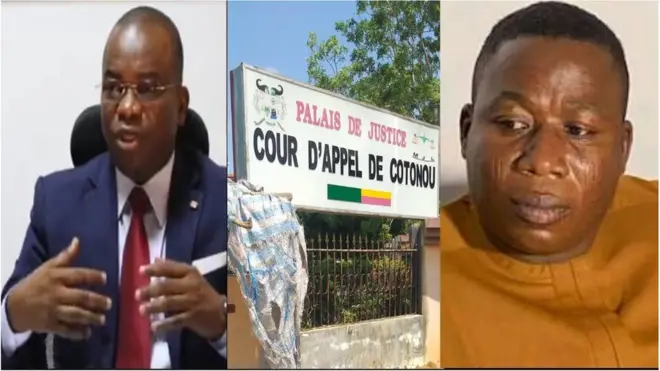 aworan Amofin Salami, iwaju ile ẹjọ ni Benin Republic ati aworan Oloye Igboho