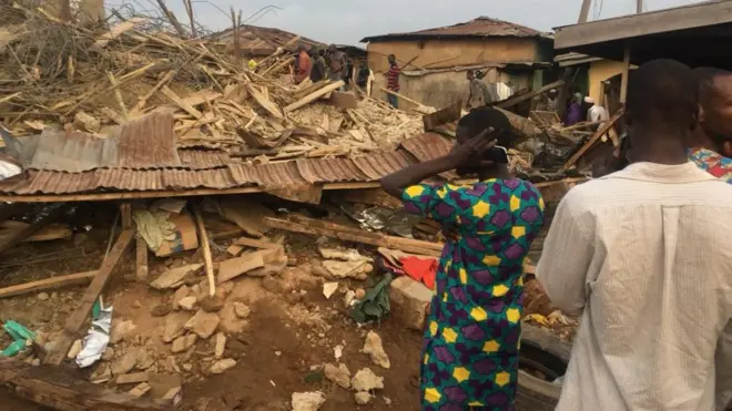 Di collapse happun for di Sogoye area of Ibadan