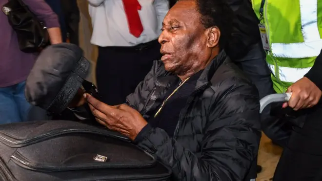 Pele in a wheelchair last year