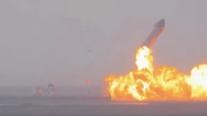 Момент взрыва Starship