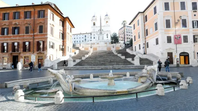 Španski trg i čuvene stepenice u Rimu - gotovo puste
