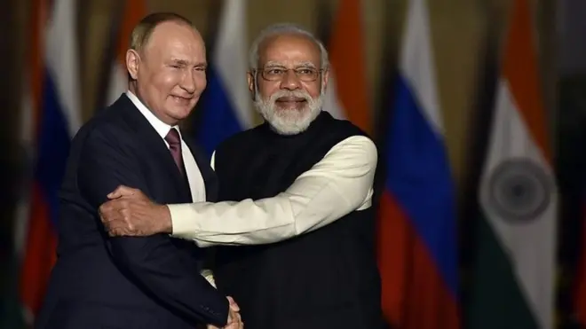 व्लादिमीर पुतिन और नरेंद्र मोदी