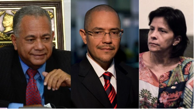 Elvis Amoroso, Ernesto Villegas y Sandra Oblitas Ruzza.