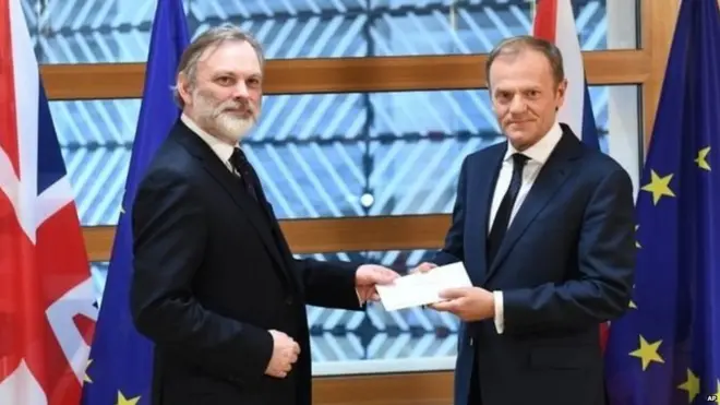 යුරෝපයෙන් වෙන්වීමේ 50වෙනි වගන්තිය සම්බන්ධ ලිපිය