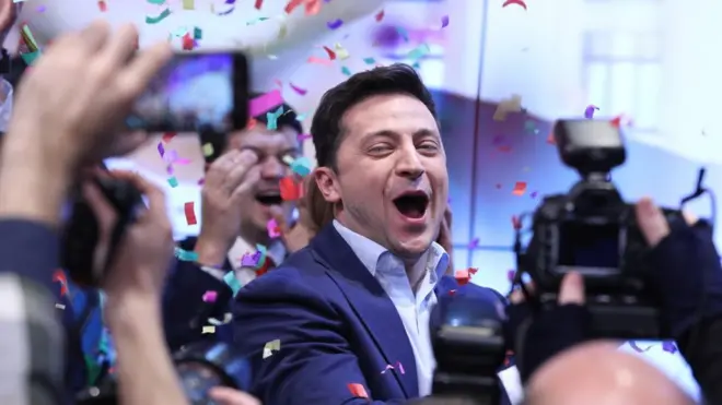 Zelensky win with ova seventy percent of di votes